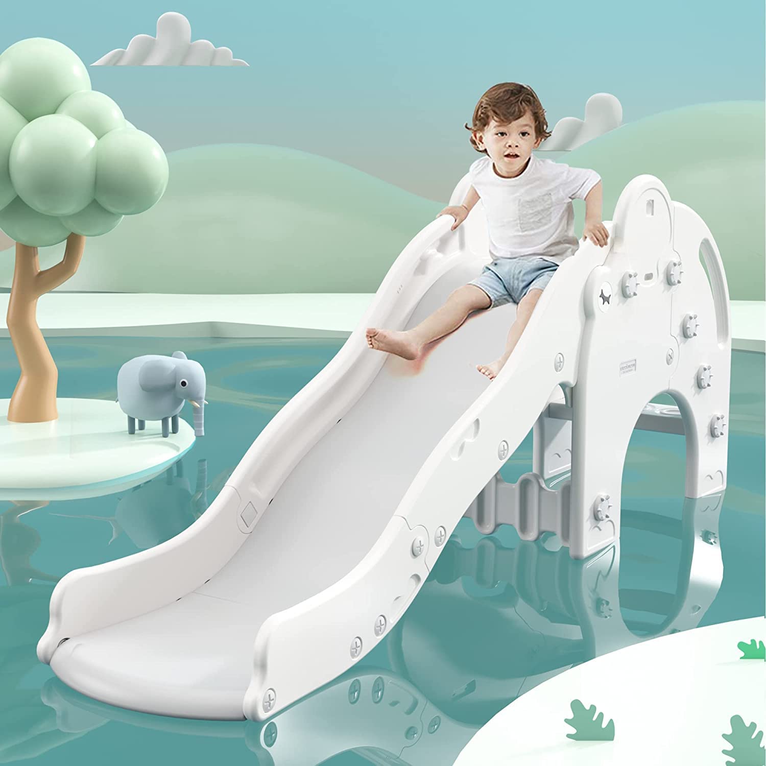 Amazon.co.jp: GAKINUNE ぞうさん 抗菌滑り台 子供 1.5歳～ すべり台